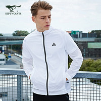 七匹狼防晒衣男装 2019春夏轻薄皮肤风衣梭织立领防紫外线茄克 803(本白) 180/2XL