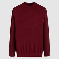 相思鸟(xiangsiniao)针织衫男简约休闲纯色半高领中年爸爸打底衫40岁50岁毛衣 P5紫红 185/100A(120)