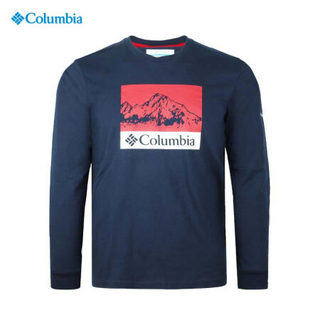 哥伦比亚（Columbia）长袖t恤 男款秋冬运动户外圆领保暖体恤衫印花针织上衣 EE0071 464（男） XL