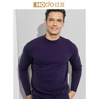 红豆 Hodo 男装 羊毛衫男2018秋冬新品针织面料仿貂绒商务圆领羊毛衫 P5紫色 170/88A