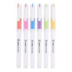 晨光(M&G)文具0.5mm彩色中性笔 全针管插拔彩色中性笔 优品系列水笔 6支/盒AGPB4304 *5件