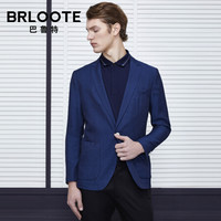 Brloote/巴鲁特 休闲西服男轻薄修身商务西装便西外套2019春夏装 藏蓝 190/108A