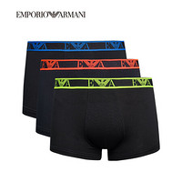 EMPORIO ARMANI UNDERWEAR阿玛尼奢侈品19春夏新款男士三件装透气平角内裤 111357-9P715 BLACK-21320 S