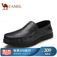 CAMEL 骆驼 柔软牛皮商务轻便休闲皮鞋男 A912211470 黑色 39