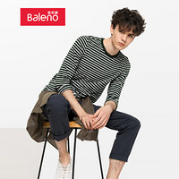 班尼路（Baleno）T恤男 2019年春夏新品条纹海军风圆领长袖T恤 88902291 56G XL