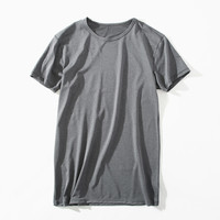 纤丝鸟TINSINO男士圆领短袖衫铜氨纤维凉感吸湿速干T恤单条装 深灰色 XL(180/105)