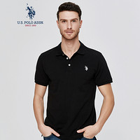 U.S. POLO ASSN. Polo衫男2019年新品男士短袖T恤纯棉多色男短袖衫美式休闲男上装5192101004黑色04 S