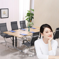 奈高NG会议桌长条桌员工办公桌现代简约钢架桌板质工作台2000*1200