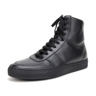 COMMON PROJECTS 2157 男士黑色皮革高帮系带板鞋运动鞋