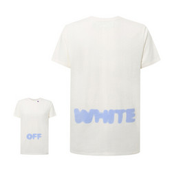 OFF WHITE 男士白色logo印花图案棉质短袖T恤 OMAA027E181850060231 M