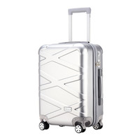 秀乐途(Surelaptop) 拉杆箱个性条纹24英寸万向轮旅行李箱男女学生TSA密码箱休闲行李箱包银色