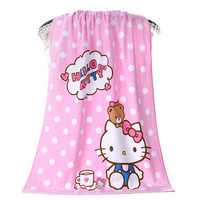 亚光 毛巾Hello Kitty凯蒂猫 纯棉卡通印花割绒浴巾（kt每一天） 粉色 65*130cm/条