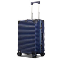 博牌bopai行李箱男 铝框TSA密码锁拉杆箱男 pc旅行箱 密码箱包女 万向轮 20吋 蓝色33-050202