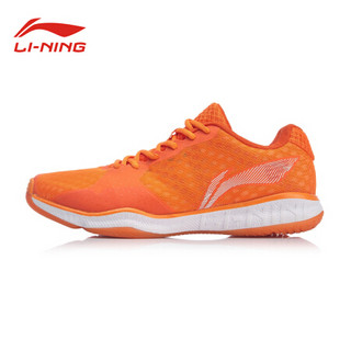 李宁（LI-NING）2019新品鹘鹰TD男款减震支撑羽毛球训练鞋AYTP013-3 阳光橙/亮茄红 42/9送袜子