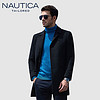 诺帝卡 NAUTICA  2019秋冬季新品商务休闲韩版中长款平驳领绅士羊毛大衣 NDY96017 黑色 52(180/96A)