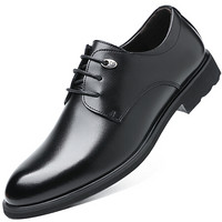 波图蕾斯(Poitulas)皮鞋男鞋英伦时尚舒适男士商务休闲鞋系带正装鞋子 522 黑色 41