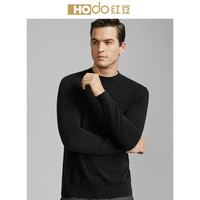 红豆 Hodo 男装 羊毛衫男2018秋冬新品简约商务系列半高领修身山羊绒羊毛衫 S5黑色 185/100A
