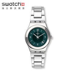 斯沃琪（Swatch）瑞士手表金属系列新品硬朗银晖商务简约石英男表YLS468G