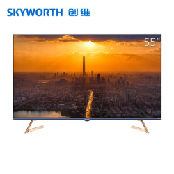 创维(SKYWORTH)55Q60 55英寸4K超高清HDR 悬浮全面屏 声控AI电视 升降式摄像头 液晶平板电视机 3 64G