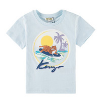 KENZO KIDS 高田贤三 奢侈品童装 男童浅蓝色棉质老虎印花T恤 KN10638 42 8A/8岁/128cm