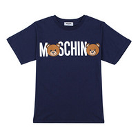 莫斯奇诺 MOSCHINO 奢侈品童装男款棉质短袖T恤小熊圆领半袖HNM029 LAA03 40016 10A/10岁/140cm