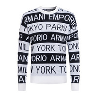 EMPORIO ARMANI 阿玛尼奢侈品19秋冬新款男士针织衫 6G1MYF-1MZPZ BLKWHITE-F107 XL