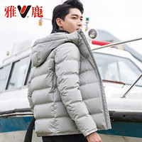 yaloo/雅鹿 YB61U085O 情侣款羽绒服2019新款短款韩版鸭绒宽松白色时尚小款 米色(男款) M