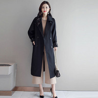 米兰茵（MILANYIN）2019秋季新款女装chic风衣中长款休闲宽松女士秋天长款过膝外套 NYml298 黑色 S