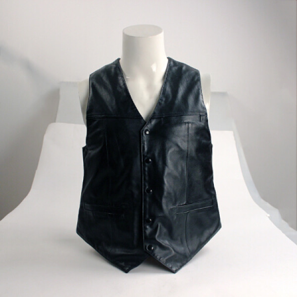 踏绮 秋冬季中老年人皮马甲男保暖防风坎肩背心马夹