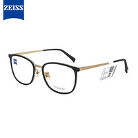 蔡司（ZEISS）镜架光学近视眼镜架男女款钛板材商务休闲眼镜框全框ZS-85016 F091金色架磨砂黑圈54mm