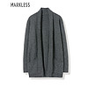 MARKLESS 针织衫男青年韩版修身毛衣时尚翻领针织开衫外套MSA8712M深灰色175/92（L）