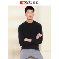红豆 Hodo 男装 羊毛衫男简约商务系列都市时尚圆领羊毛衫 S1黑色 190/104A    （125）