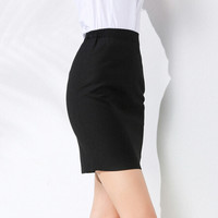AUDDE 2019秋季新款女装新品半身裙女职业一步开叉西裙松紧正装包臀裙 AAALLD07 黑色后开叉（薄款） 3XL
