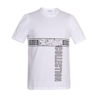 VERSACE COLLECTION 范思哲 奢侈品 男士白色棉质圆领logo短袖T恤 V800683R VJ00576 V7001 XXL码 190/104B