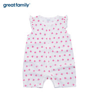 歌瑞家（greatfamily）夏季婴儿连体衣短袖男女宝宝爬服 粉色100码