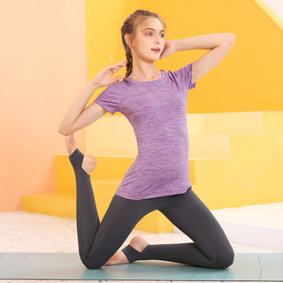 三雅玛 SAmyama 瑜伽服上衣 女紧身健身衣服跑步速干夏季薄款运动罩衫 1361022Y0021 紫色 S *3件