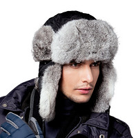 卡蒙（Kenmont）km-2130 男士滑雪帽子户外冬季保暖加厚兔毛雷锋帽 黑色 L（59.5cm）