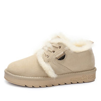 骆驼（CAMEL） 女鞋 甜美舒适保暖磨砂面毛毛鞋 A74502632 米色 40
