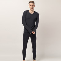 海之宁 男士秋衣秋裤秋冬季德绒棉毛衫青中年男式线衣线裤内穿薄款保暖内衣柔软亲肤 8002深麻灰 L码