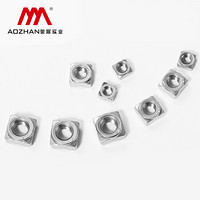 奥展实业（AOZHAN）DIN928-304不锈钢四角焊接螺母四方点焊螺母M6-M10系列 M8(700支/盒)