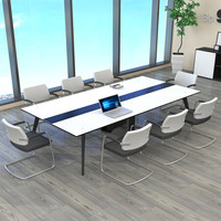 麦森maisen 麦森 会议桌 简约办公家具培训开会洽谈接待长条钢架桌子 1.6米白色可定制 MS-HYZ-141