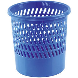齐心（COMIX）直径25.5cm耐用经济型圆纸篓/清洁桶/垃圾桶 蓝色 办公文具 L202 *5件