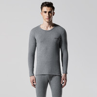 稻草人保暖内衣男加厚加绒冬季情侣秋衣秋裤男女士棉毛衫套装81954 麻灰-男 XXXL