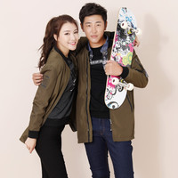 intercrew风衣女2019秋冬新品韩版简约时尚中长款修身情侣装风衣外套女 ITR3UC32M 卡其色 95/L