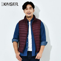 凯撒 KAISER 马甲男2019冬季新男士立领羽绒背心 轻薄款羽绒服商务休闲修身 酒红 M