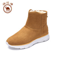 骆驼 CAMEL牌 雪地靴女加厚保暖舒适平底防滑高帮 W84275504 驼色 37/235码