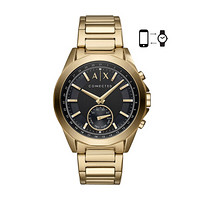 Armani Exchange AXT1008 智能手表 44mm 金色 不锈钢表圈 不锈钢表带 金色（防水、运动监测、日期）