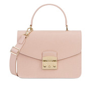 FURLA 芙拉 908078 MAIN METROPOLIS系列 女士牛皮革斜挎小方包 烟粉色1