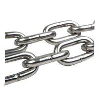 谋福 9736 304不锈钢起重承重链条护栏秋千链条防盗锁车船锚铁链子粗(5mm粗 一米装)
