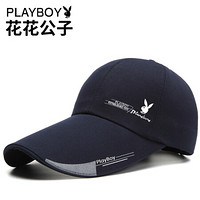 花花公子 PLAYBOY 帽子男夏季韩版潮棒球帽休闲百搭鸭舌帽户外出游防晒遮阳帽四季通用 FX5-藏青